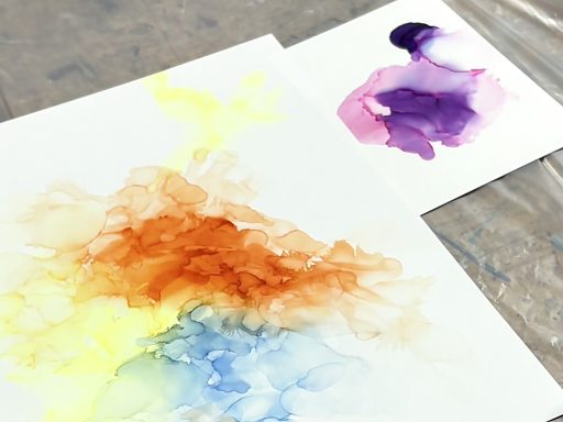 アルコールインクアートのワークショップ